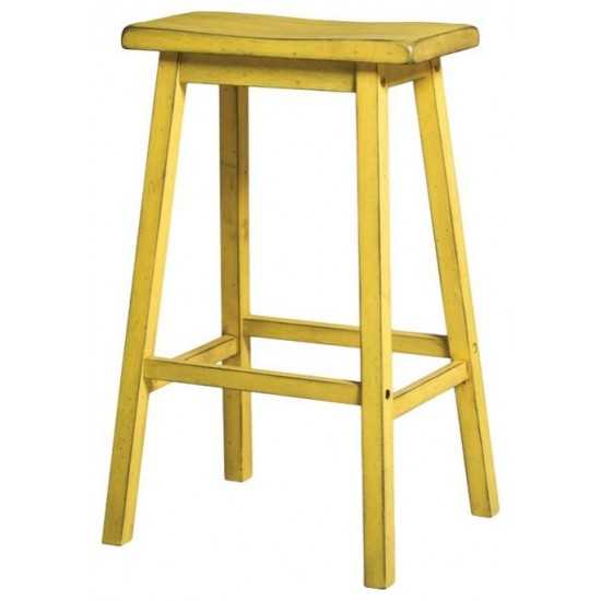 ACME Gaucho Bar Stool (Set-2), Antique Yellow, 29" Seat Height