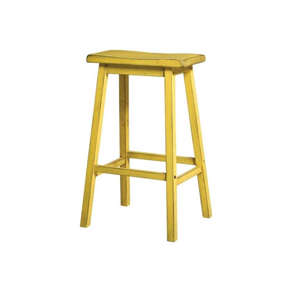 ACME Gaucho Bar Stool (Set-2), Antique Yellow, 29" Seat Height