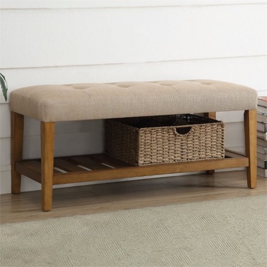 ACME Charla Bench, Beige & Oak