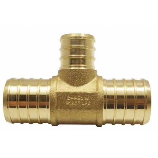 1 in. x 1 in. x 0.75 in. Lead Free Brass Pex Tee