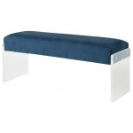 ACME Marah Bench, Teal & Clear Acrylic