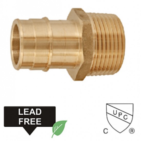 0.75 in. x 0.5 in. Lead Free Brass Cold Expansion MIP Adapter