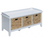 ACME Flavius Bench w/Storage, White