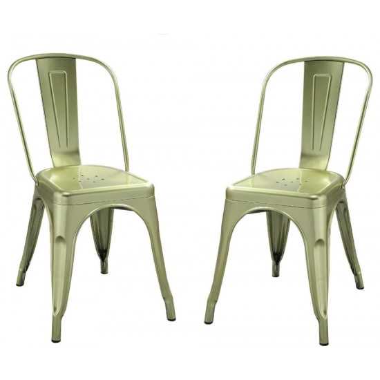 ACME Jakia Side Chair (Set-2), Glossy Brass