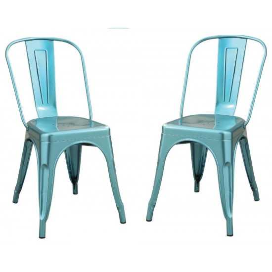 ACME Jakia Side Chair (Set-2), Glossy Blue