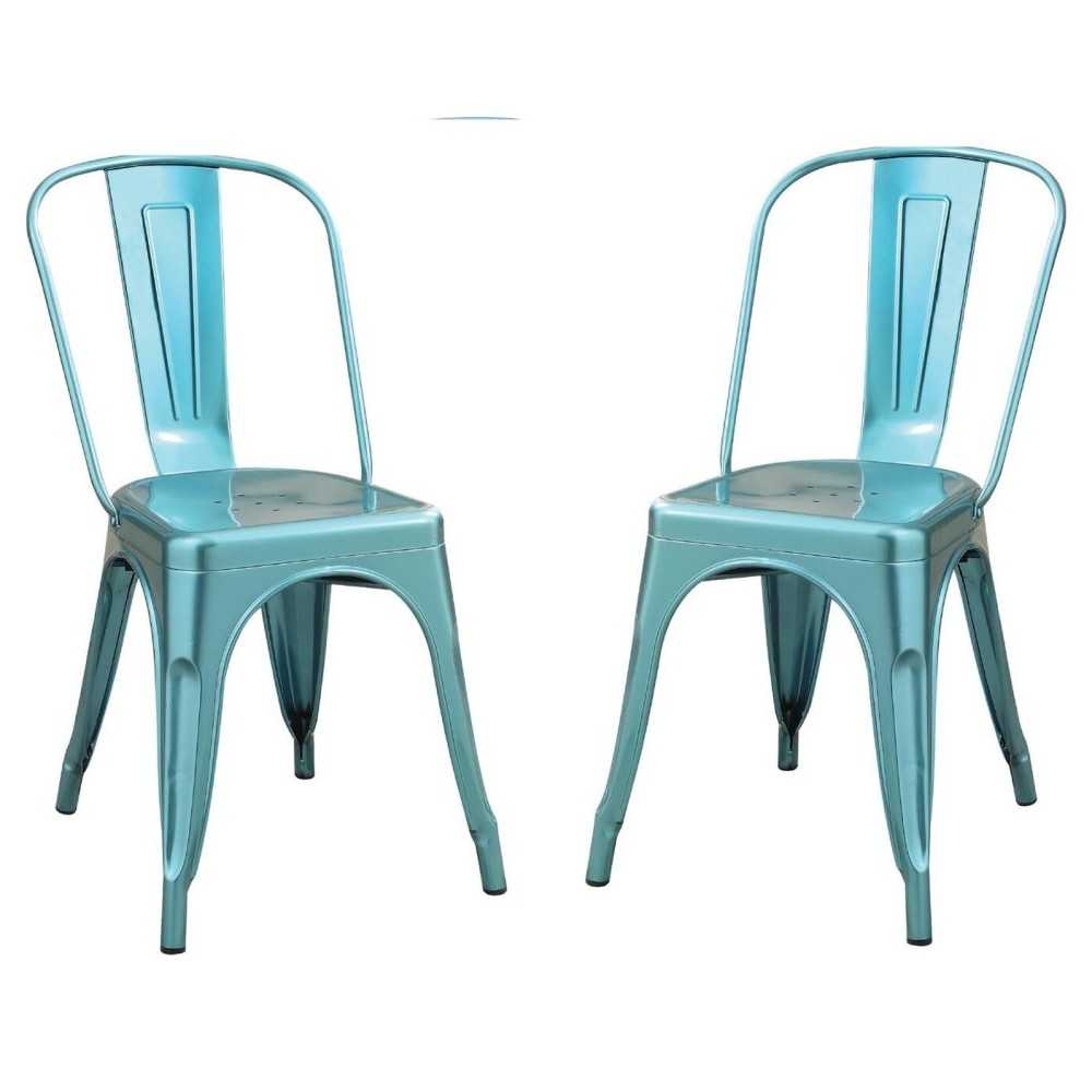 ACME Jakia Side Chair (Set-2), Glossy Blue