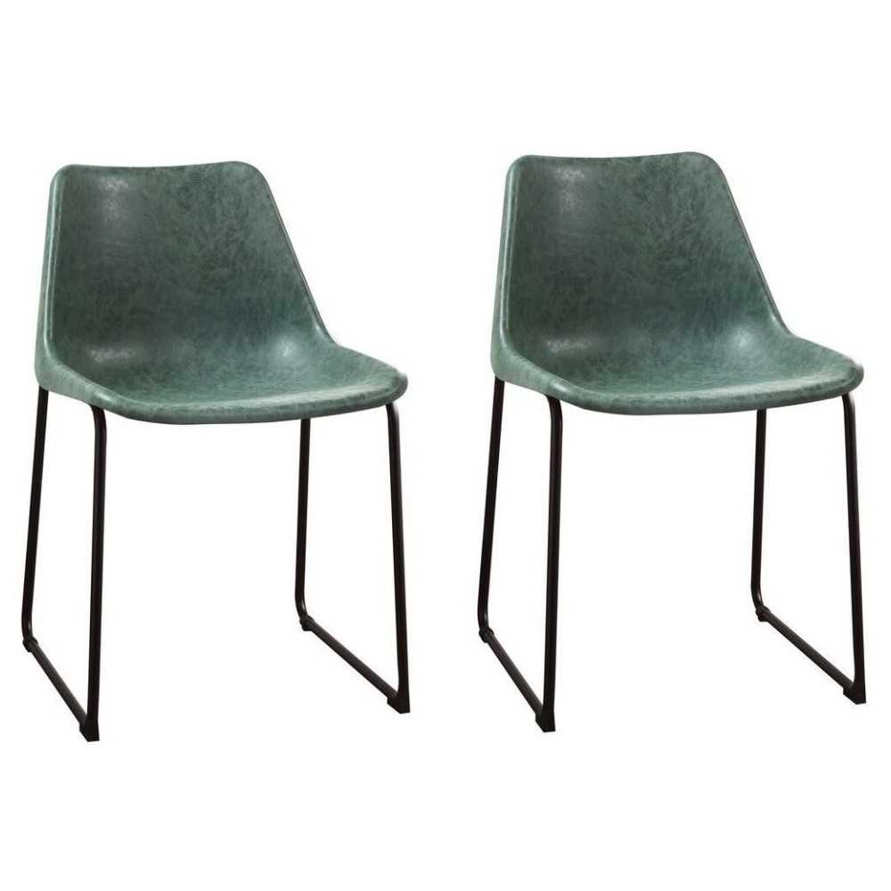 ACME Valgus Side Chair (Set-2), Vintage Green & Black