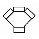 1.5 in. x 1.5 in. x 1.5 in. ABS Double Wye