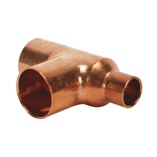 1 in. x 1 in. x 0.5 in. Copper Reducing Tee - Wrot