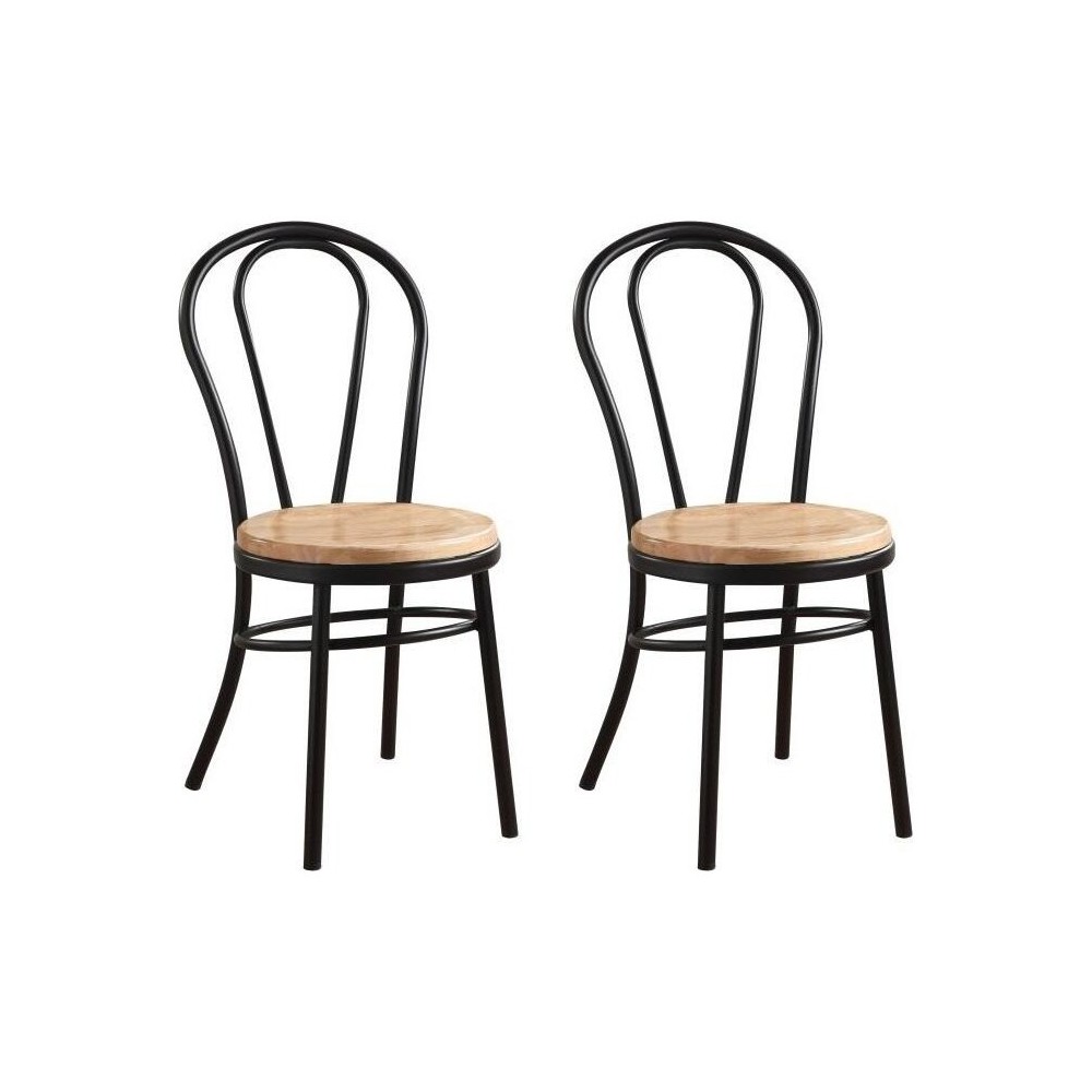 ACME Jakia Side Chair (Set-2), Black & Natural