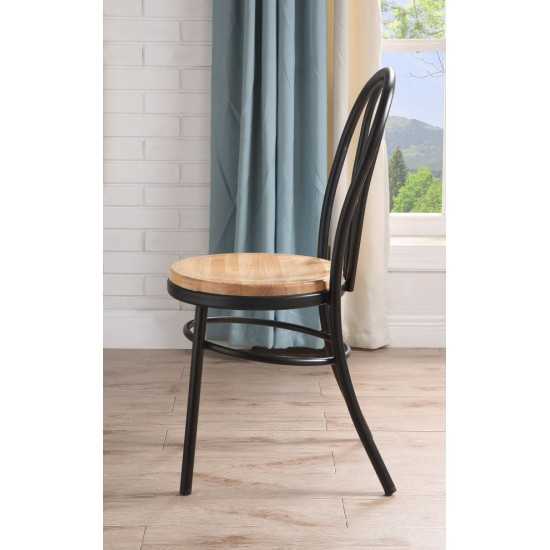 ACME Jakia Side Chair (Set-2), Black & Natural