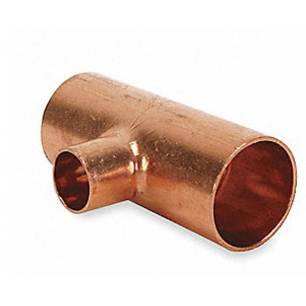 1.5 in. x 0.75 in. x 1.5 in. Copper Reducing Tee - Wrot 1.5 in. x 0.75 in. x 1.5 in. Copper Reducing Tee - Wrot
