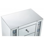 ACME Sonia Night Table, Mirrored & Faux Agate