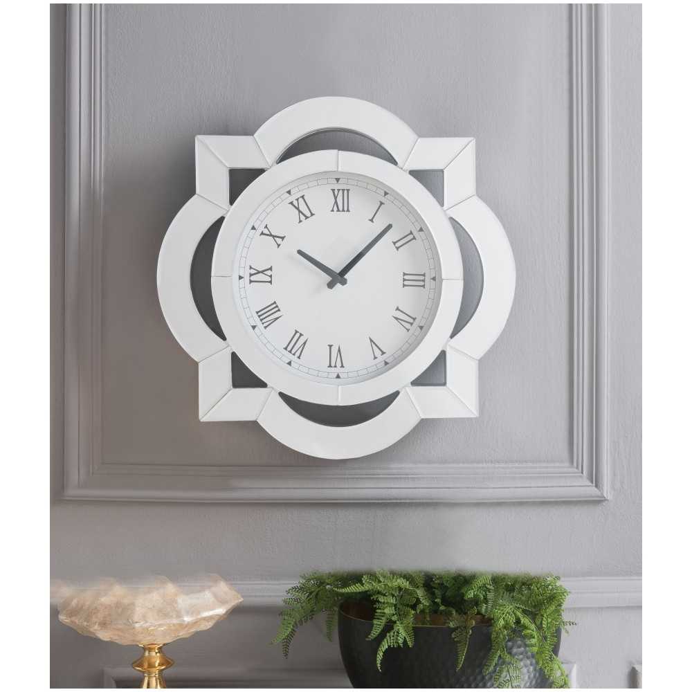 ACME Lilac Wall Clock, Mirrored