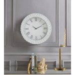 ACME Lantana Wall Clock, Mirrored & Faux Crystals