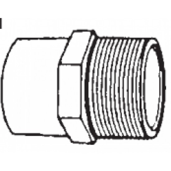 1 in. x 1.25 in. Copper Male Reducing Adapter - Cast