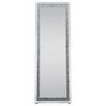 ACME Noralie Accent Mirror (Floor), Mirrored & Faux Diamonds