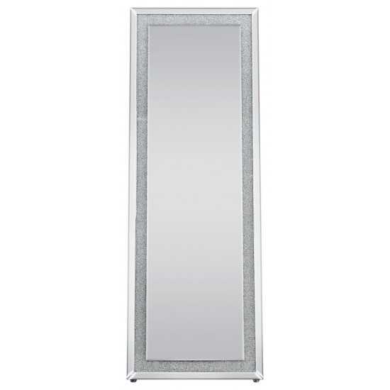 ACME Nowles Accent Mirror (Floor), Mirrored & Faux Stones