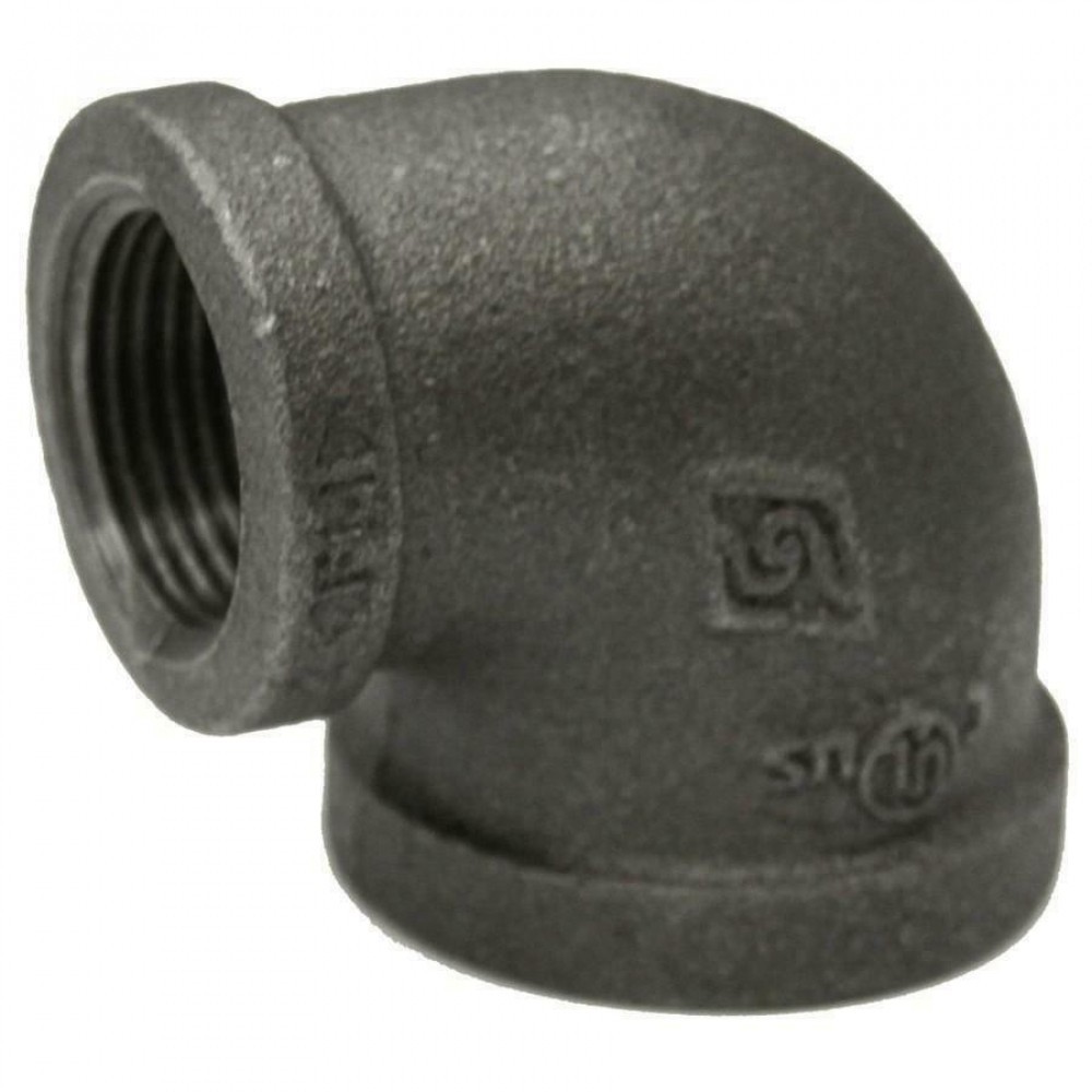 0.75 in. x 0.5 in. Black Iron 90 Elbow