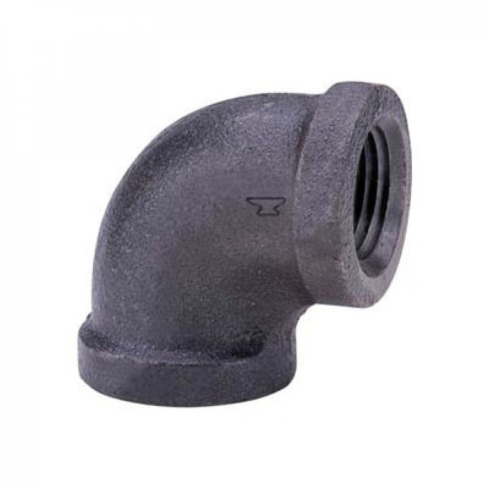 1 in. x 0.5 in. Black Iron 90 Elbow