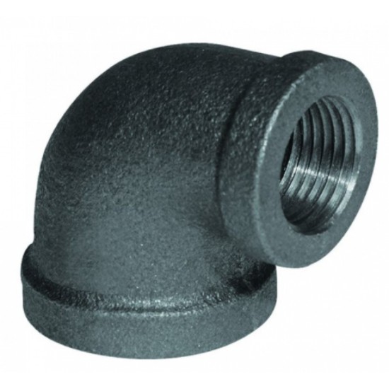 1 in. x 0.75 in. Black Iron 90 Elbow