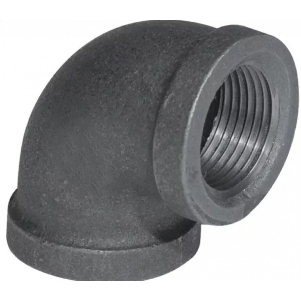 1.5 in. x 1.25 in. Black Iron 90 Elbow