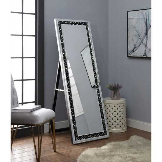 ACME Noor Accent Mirror (Floor), Mirrored & Faux GemStones