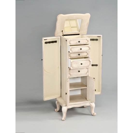 ACME Lief Jewelry Armoire, Antique White