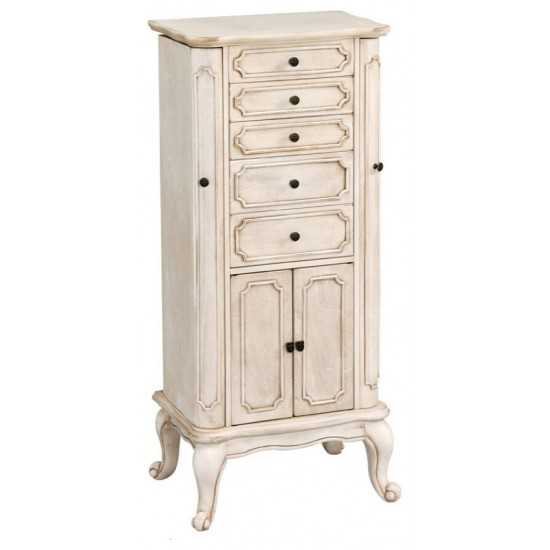 ACME Lief Jewelry Armoire, Antique White