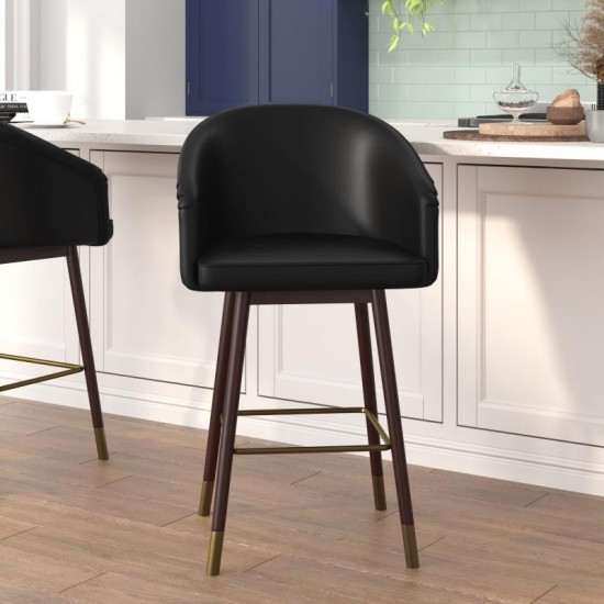 Flash Furniture Margo 2PK Black Leather 26" Barstool 2-AY-1928-26-BK-GG