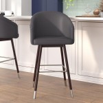 Flash Furniture Margo 2PK Gray LeatherSoft Barstool 2-AY-1928-30-GY-GG