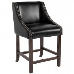 Flash Furniture Carmel 24" Black LeatherSoft Stool 2-CH-182020-24-BK-GG