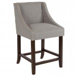 Flash Furniture Carmel 24" Gray Fabric Stool 2-CH-182020-24-LTGY-F-GG