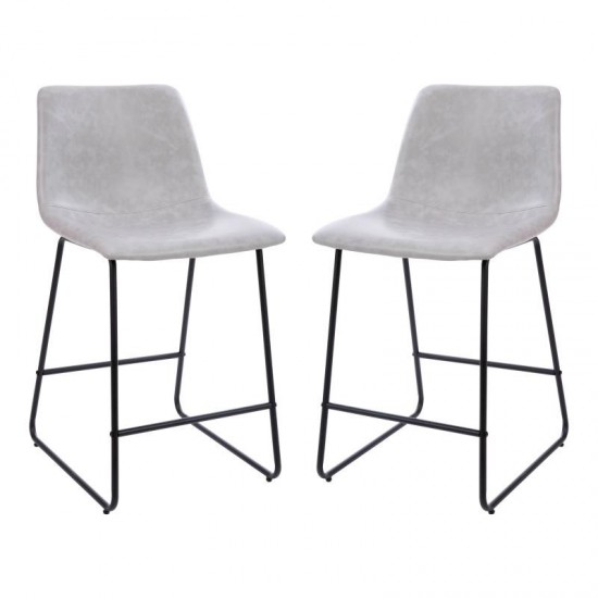 Flash Furniture Reagan 2PK 24" LT Gray Dining Stool 2-ET-ER18345-24-LG-GG