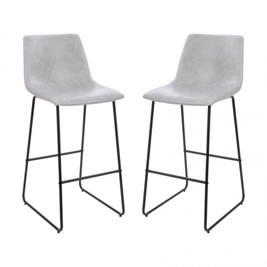 Flash Furniture Reagan 2PK 30" LT Gray Dining Stool 2-ET-ER18345-30-LG-GG