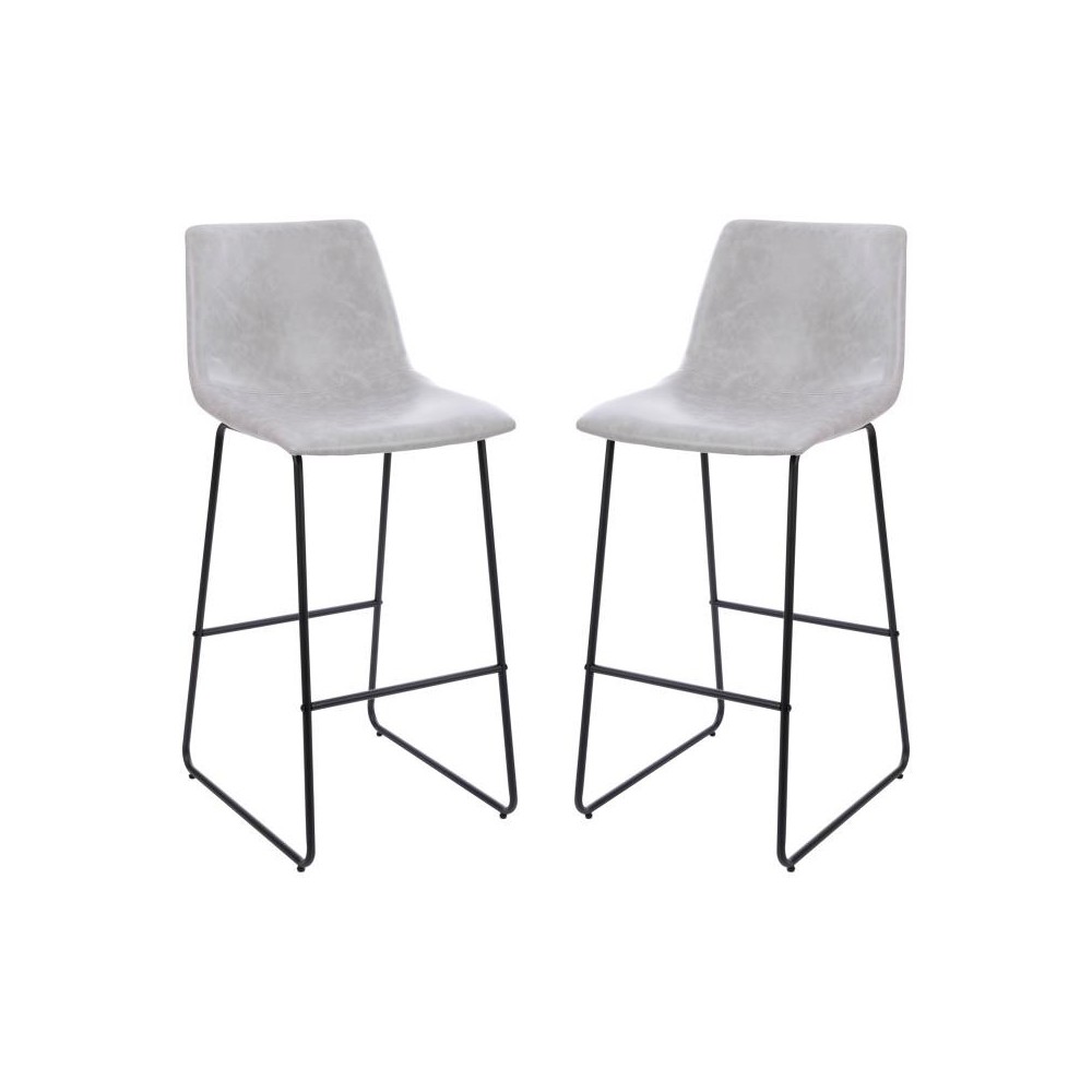 Flash Furniture Reagan 2PK 30" LT Gray Dining Stool 2-ET-ER18345-30-LG-GG