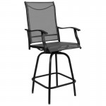 Flash Furniture Valerie 2PK Gray Swivel Patio Stool 2-ET-SWVLPTO-30-GR-GG