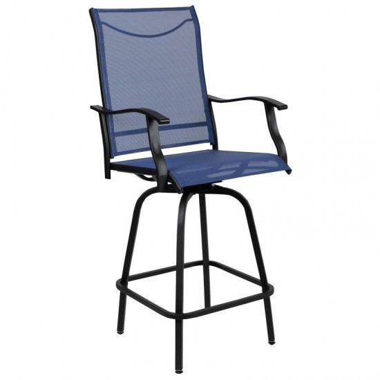 Flash Furniture Valerie 2PK Navy Swivel Patio Stool 2-ET-SWVLPTO-30-NV-GG