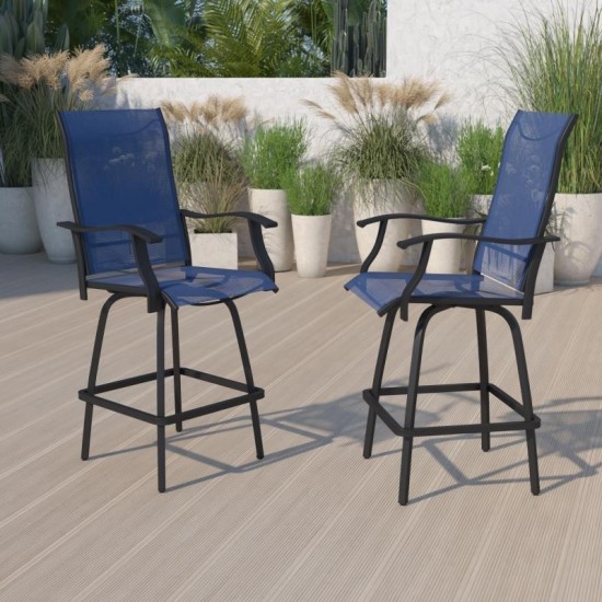 Flash Furniture Valerie 2PK Navy Swivel Patio Stool 2-ET-SWVLPTO-30-NV-GG