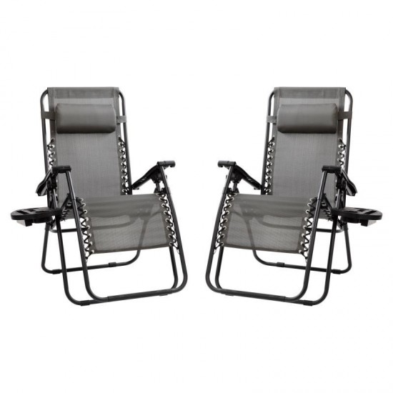 Flash Furniture Celestial Gray Zero Gravity Lounge Chair 2-GM-103122SS-GR-GG