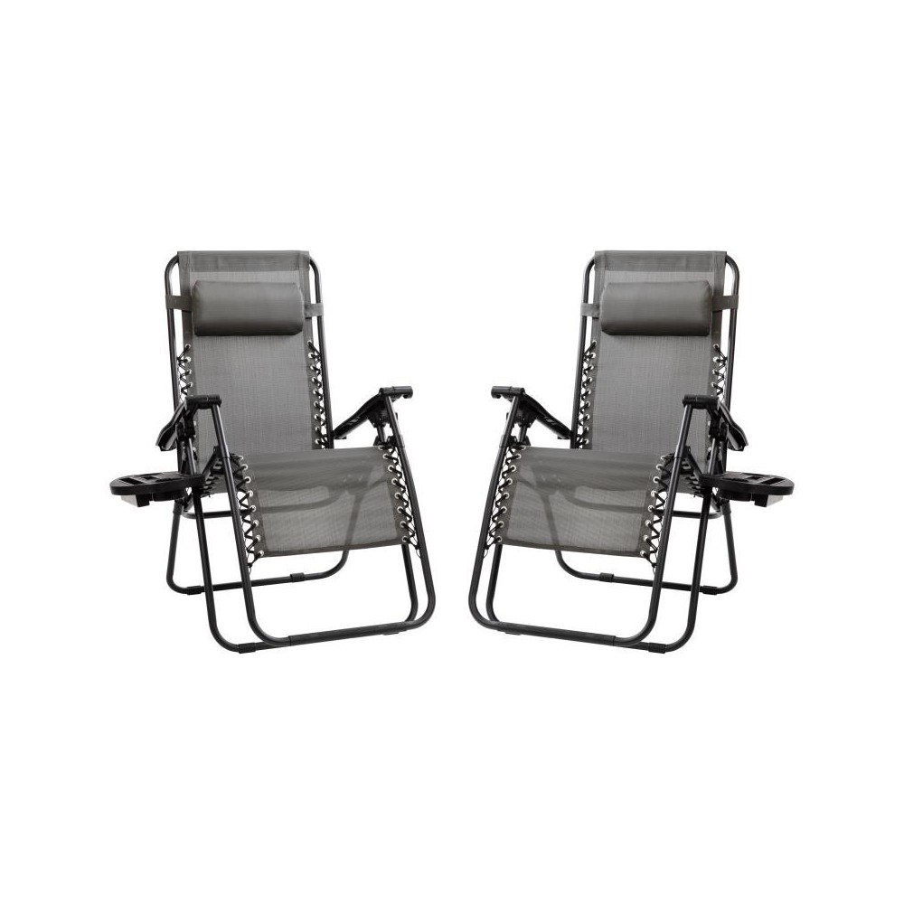 Flash Furniture Celestial Gray Zero Gravity Lounge Chair 2-GM-103122SS-GR-GG