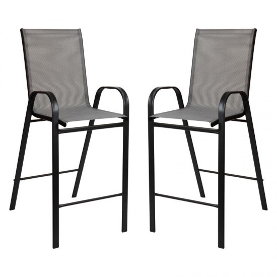 Flash Furniture Brazos 2 PackGray Patio Stools 2-JJ-092H-GR-GG