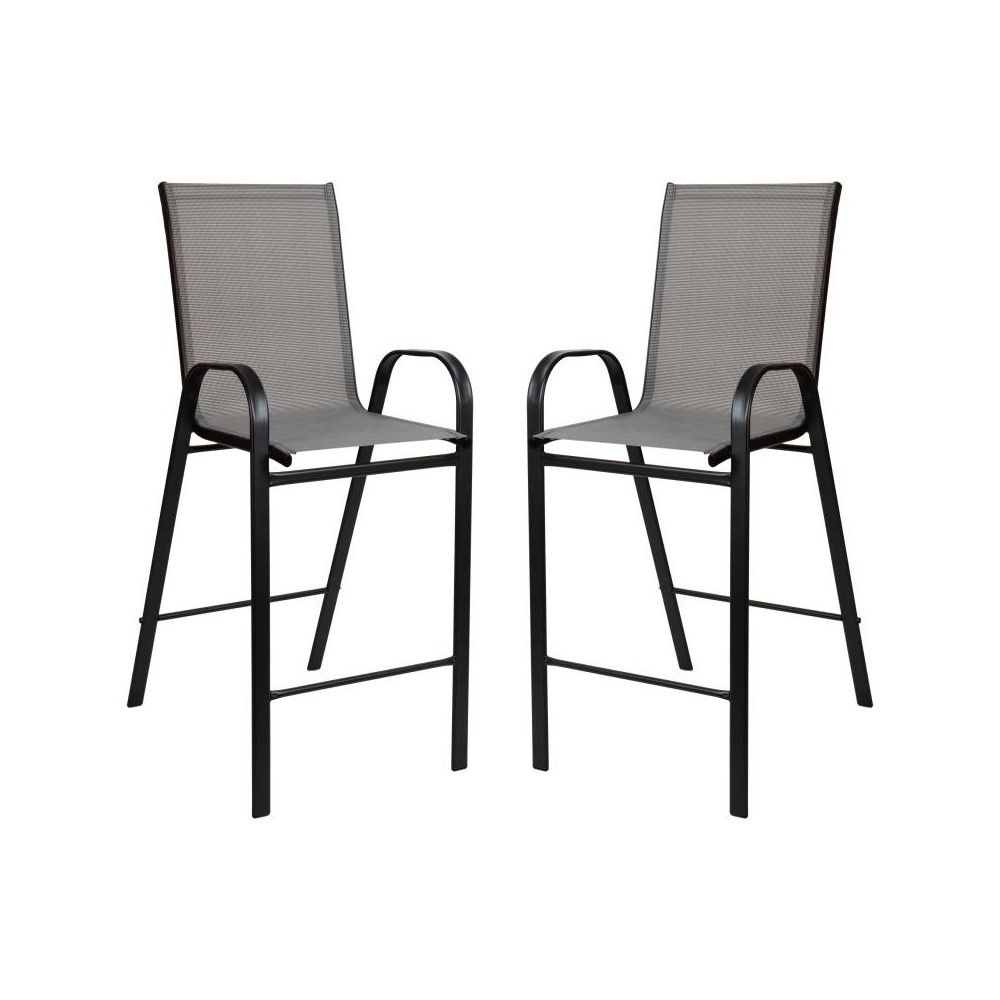 Flash Furniture Brazos 2 PackGray Patio Stools 2-JJ-092H-GR-GG