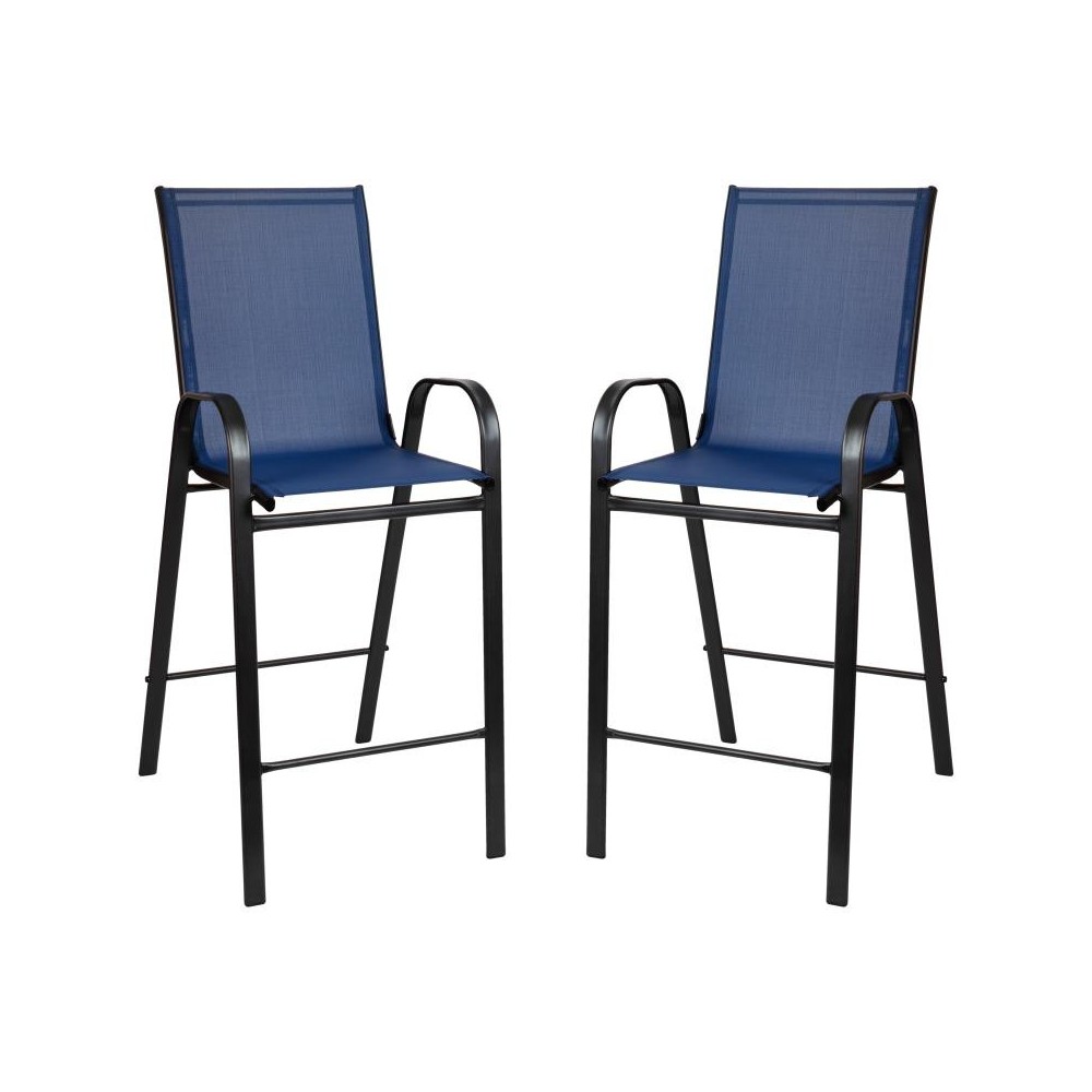 Flash Furniture Brazos 2 PackNavy Patio Stools 2-JJ-092H-NV-GG