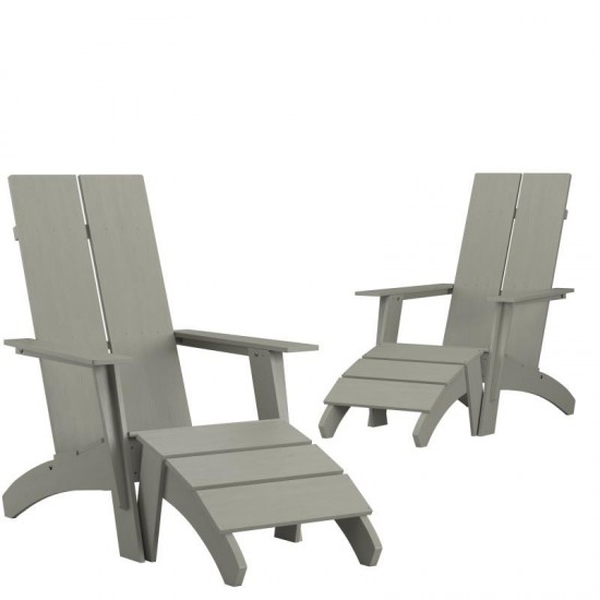 Flash Furniture Sawyer Gray Chair & Ottoman Set of 2 2-JJ-C14509-14309-GY-GG