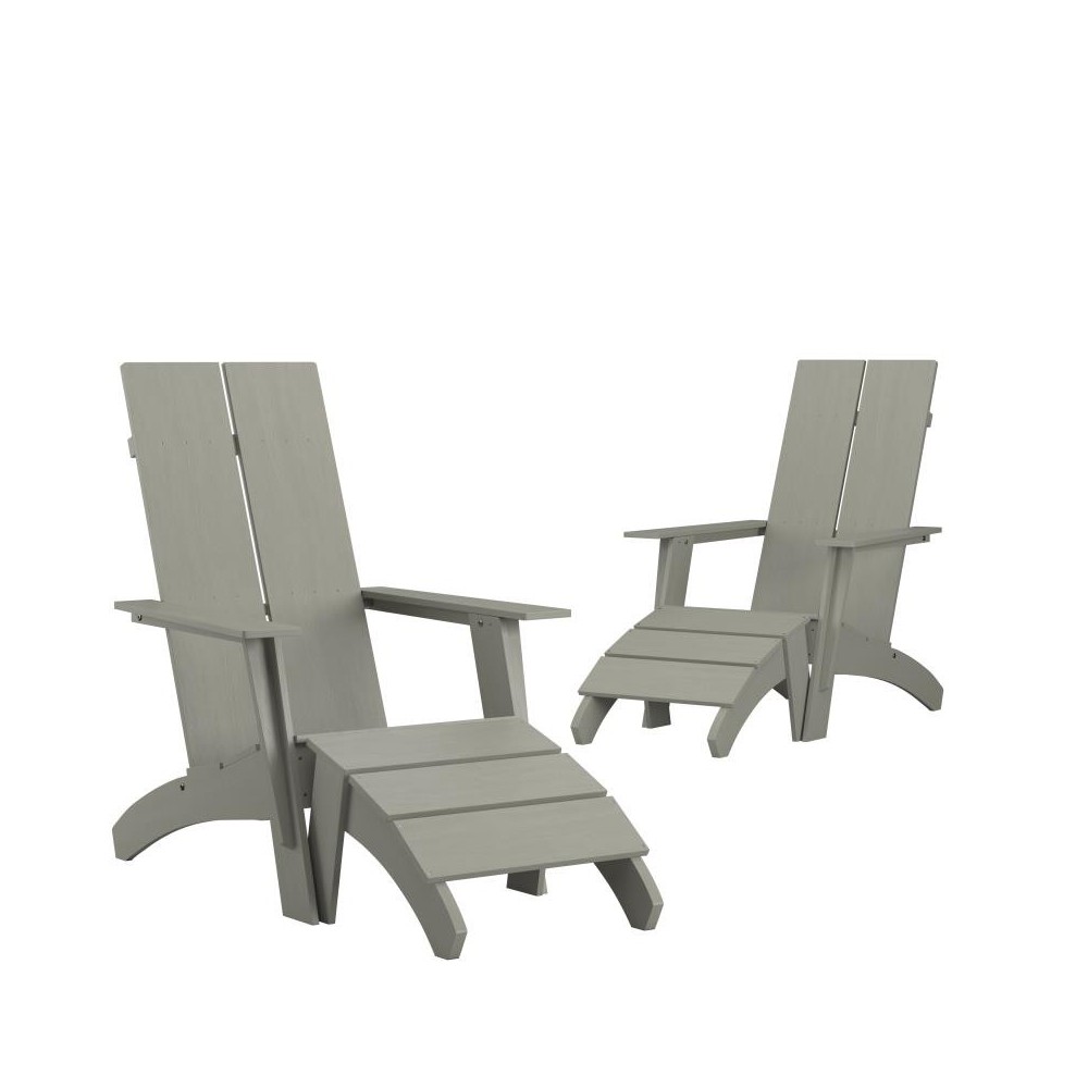 Flash Furniture Sawyer Gray Chair & Ottoman Set of 2 2-JJ-C14509-14309-GY-GG