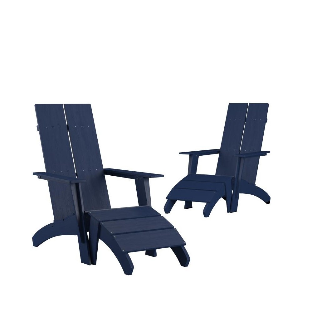 Flash Furniture Sawyer Navy Chair & Ottoman Set of 2 2-JJ-C14509-14309-NV-GG