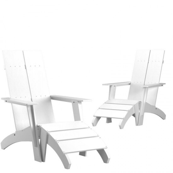 Flash Furniture Sawyer White Chair & Ottoman Set of 2 2-JJ-C14509-14309-WH-GG