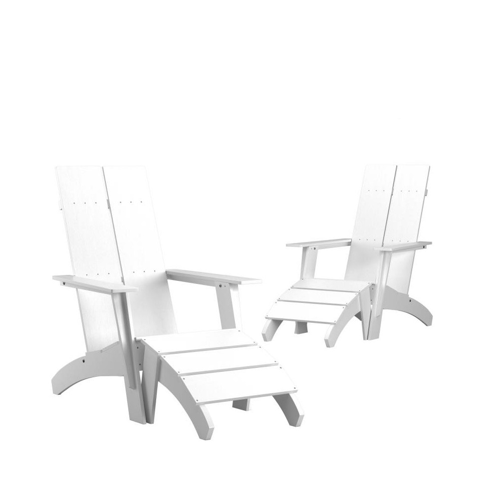 Flash Furniture Sawyer White Chair & Ottoman Set of 2 2-JJ-C14509-14309-WH-GG