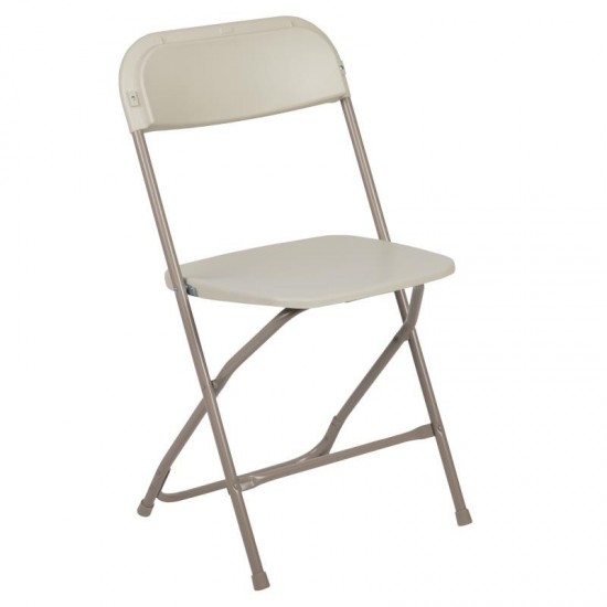 Flash Furniture HERCULES Beige Plastic Folding Chair 2-LE-L-3-BEIGE-GG